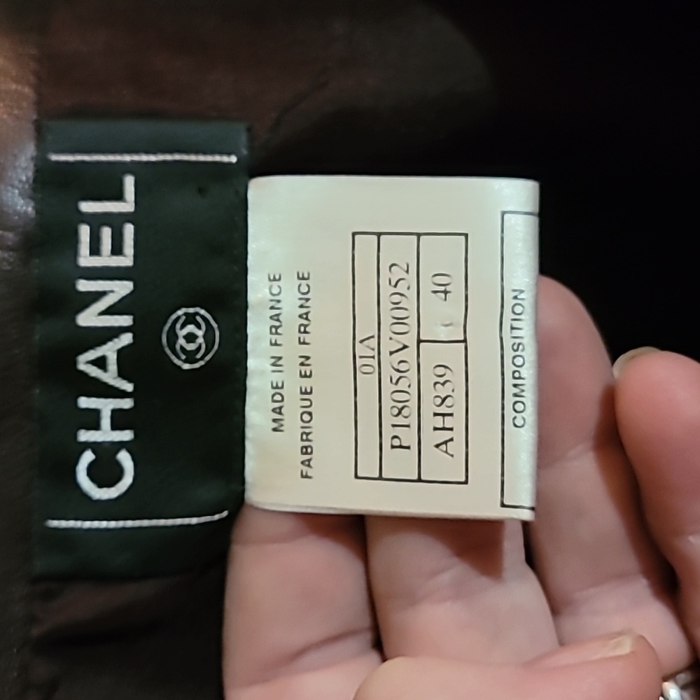 Authentic Vintage CHANEL 01A Lambskin Leather Trousers - Coffee Brown. SZ40 RARE - Picture 6 of 11